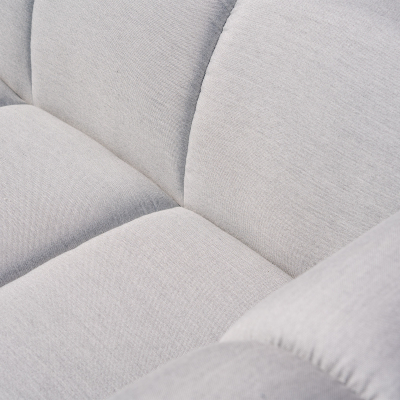 Zeus All Weather Fabric Aluminium Chaise Lounging Left Handed Piece in Ash Grey