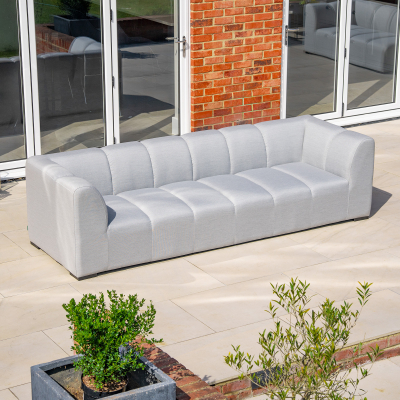 Zeus All Weather Fabric Aluminium Lounging 3 Seat Sofa in Ash Grey