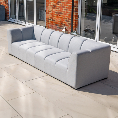 Zeus All Weather Fabric Aluminium Lounging 3 Seat Sofa in Ash Grey