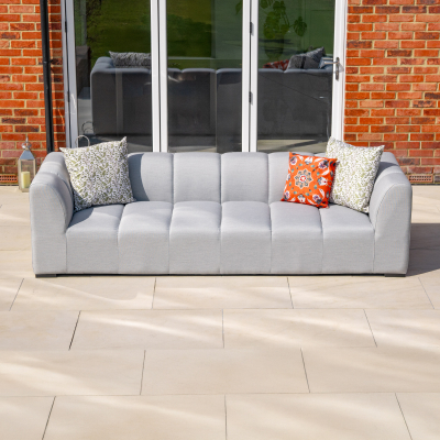 Zeus All Weather Fabric Aluminium Lounging 3 Seat Sofa in Ash Grey