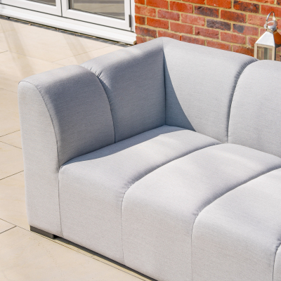Zeus All Weather Fabric Aluminium Lounging 3 Seat Sofa in Ash Grey