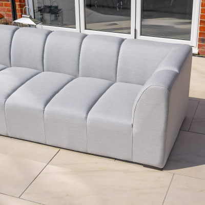Zeus All Weather Fabric Aluminium Lounging 3 Seat Sofa in Ash Grey