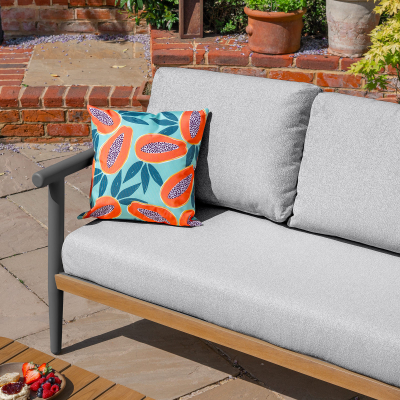 Ava Aluminium Wood Look Corner Sofa Lounge Set in Graphite Grey