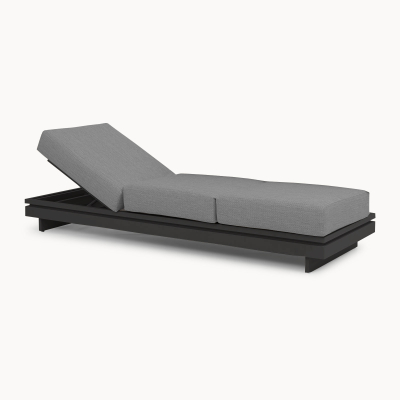 Bryson Aluminium Wood Deluxe Corner Sofa Lounging Set in Graphite Grey