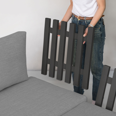Bryson Aluminium Wood Deluxe Corner Sofa Lounging Set in Graphite Grey