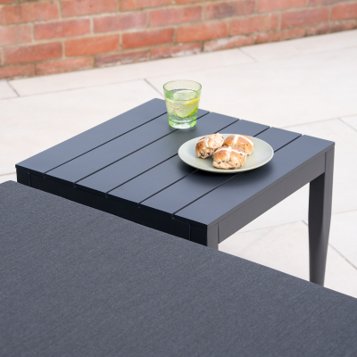 Duke All Weather Fabric Aluminium Sun Lounger in Charcoal