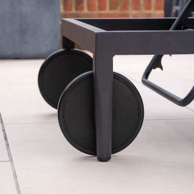 Duke All Weather Fabric Aluminium Sun Lounger in Charcoal