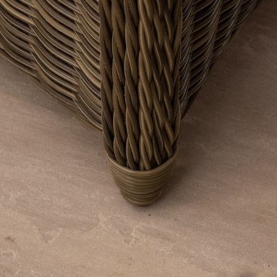 Isabella 6 Seat Rattan Dining Set - Oval Table in Dark Sand
