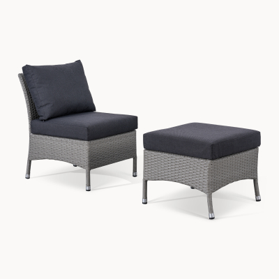 Emily Rattan Lounging Middle Piece in Moon Grey