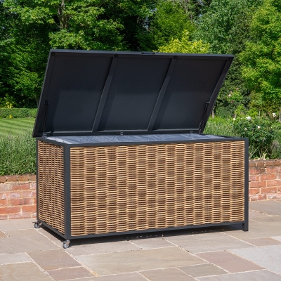 Calab Rattan Aluminium Storage Box in Palomino Brown