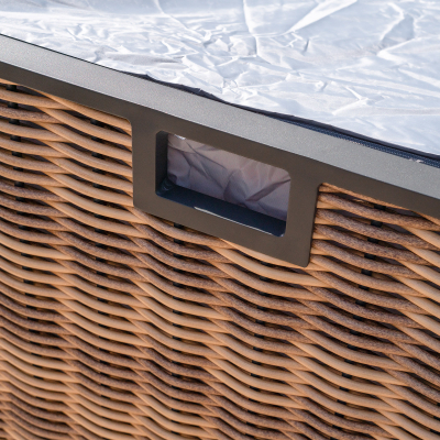 Calab Rattan Aluminium Storage Box in Palomino Brown