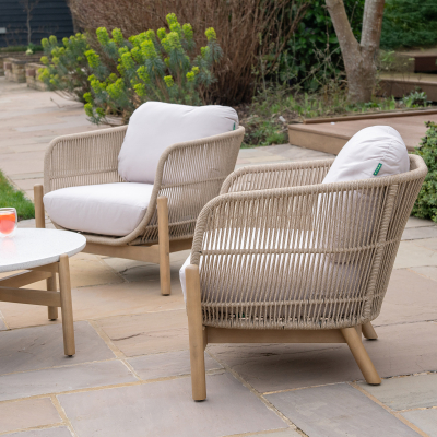 Madison Wood Rope 2 Seater Sofa Lounging Set in Natural