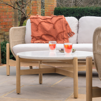 Madison Wood Rope 2 Seater Sofa Lounging Set in Natural