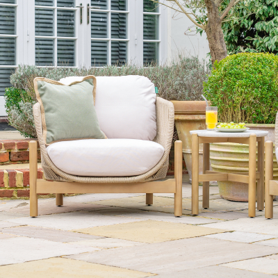 Madison 3 Piece Lounging Set with Round Side Table