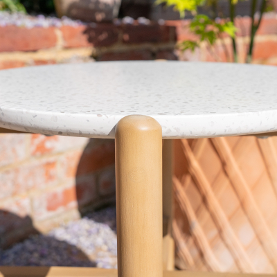 Madison Wood Rope Round Side Table in Natural