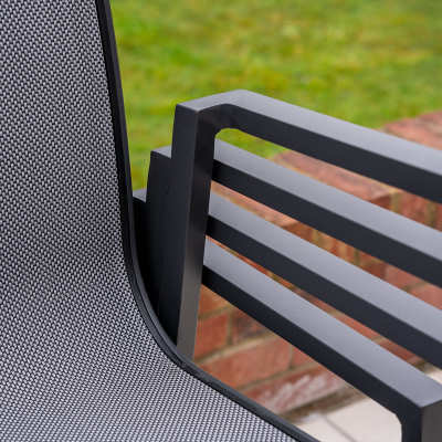 Paloma 4 Seat Aluminium Dining Set - Square Table in Graphite Grey