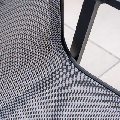 Paloma 4 Seat Aluminium Dining Set - Square Table in Graphite Grey