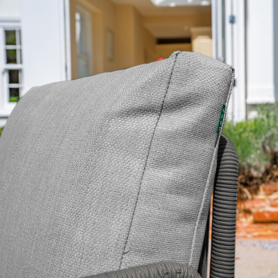 Grace Rope Wood 3 Seat Sofa Lounging Set in Heron Grey