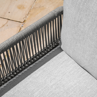 Grace Rope Wood 3 Seat Sofa Lounging Set in Heron Grey
