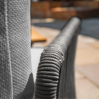 Grace Rope Wood 3 Seat Sofa Suite Lounging Set in Heron Grey