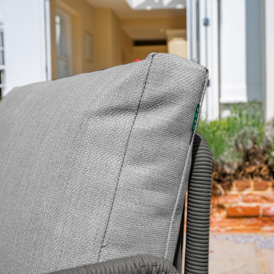 Grace Rope Wood 3 Seat Sofa Suite Lounging Set in Heron Grey