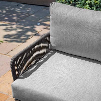 Grace Rope Wood 3 Seat Sofa Suite Lounging Set in Heron Grey