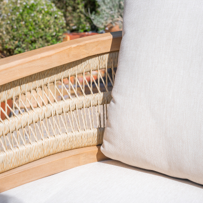 Matilda Rattan Wood 2 Seater Sofa Lounging Set in Natural