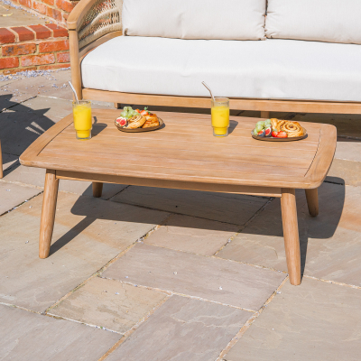 Matilda Rattan Wood 2 Seater Sofa Lounging Set in Natural