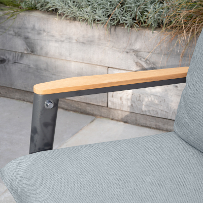 Parker Aluminium Rope 5 Piece Reclining Lounging Set in Graphite Grey
