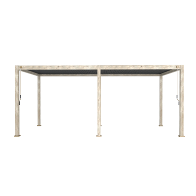 Legacy Aluminium Metal Pergola in Light Oak Look - 7.2m x 3.6m Free Standing