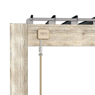 Legacy Aluminium Metal Pergola in Light Oak Look - 7.2m x 3.6m Free Standing