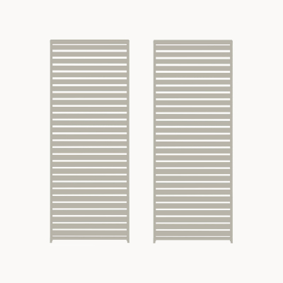 Legacy Aluminium Louvre Side Panel - 1.0m x Two Panels in Pebble