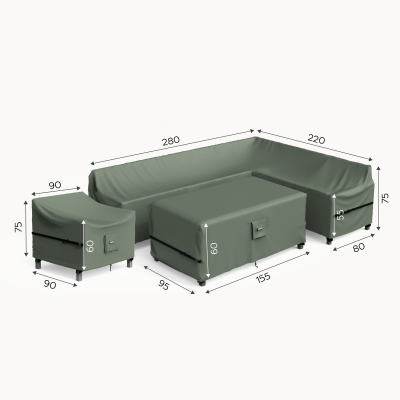 Protex Winter Cover for Large Right Hand Corner Sofa Dining Set with Armchair
