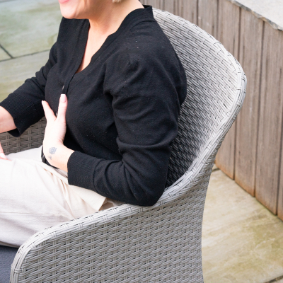 Emily Rattan Dining Chair - Set of 2 in Moon Grey