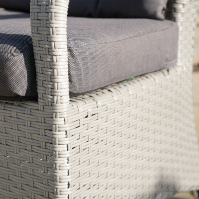Olivia Rattan Dining Chair - Set of 2 in Moon Grey