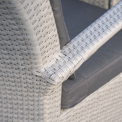 Olivia Rattan Dining Chair - Set of 2 in Moon Grey