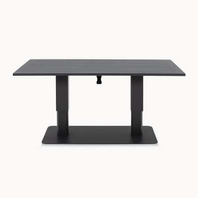 Teagan Aluminium Rope Large Corner Left Handed Lounge Dining Set with Rising Table in Persian Grey