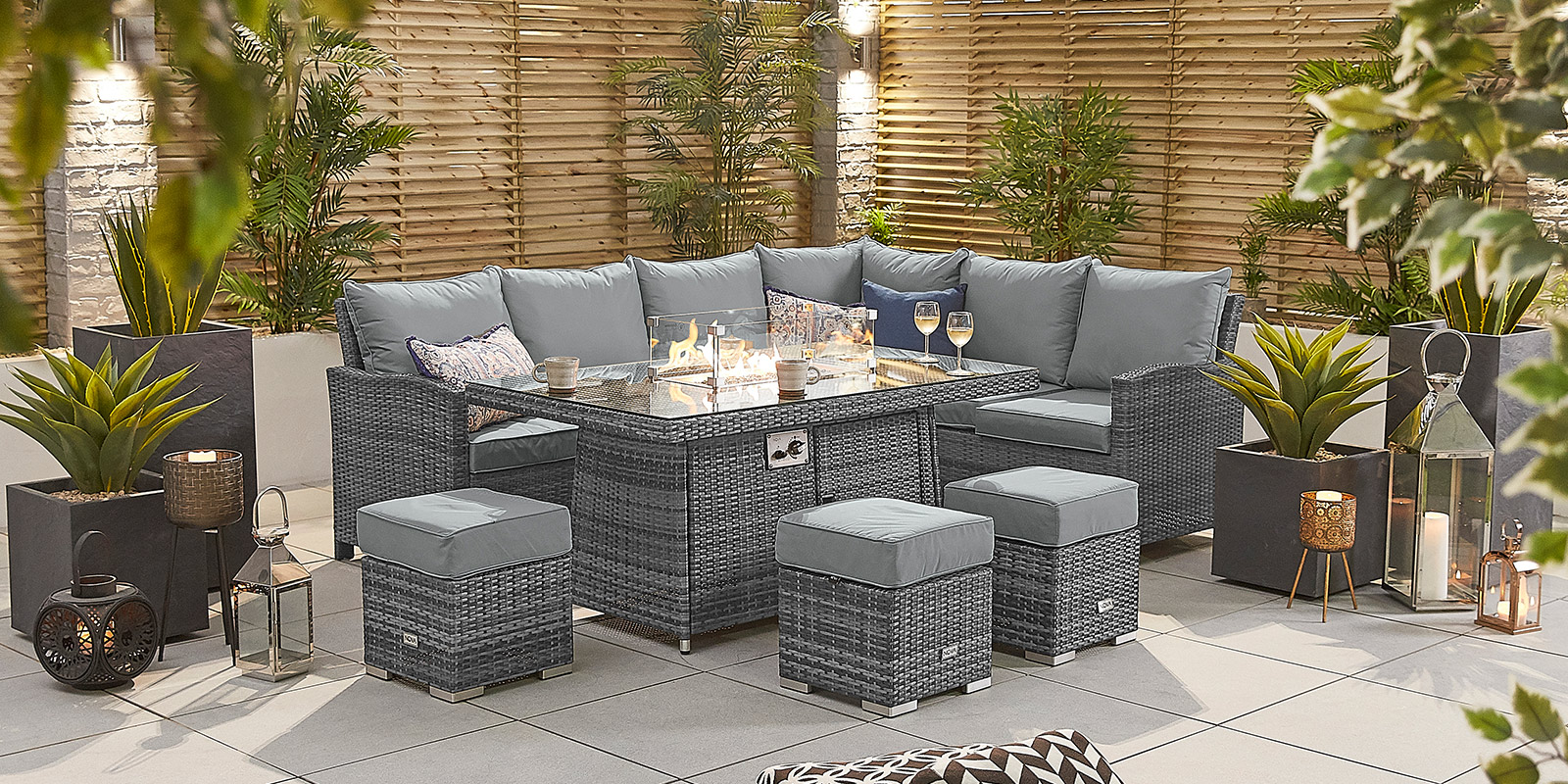 The Rattan Corner Sofa Dining Set