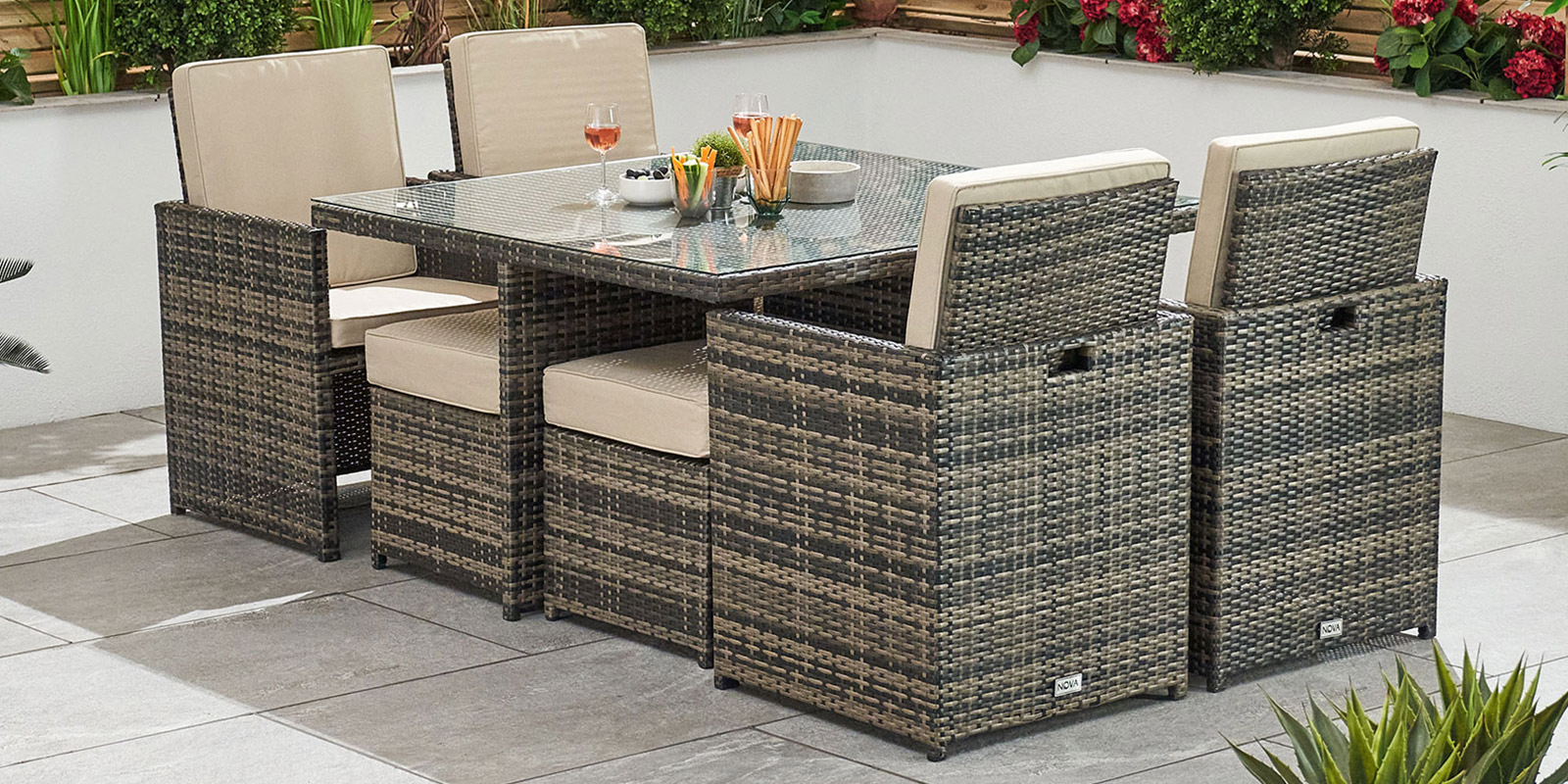 Garden Furniture Rattan Cube Sets